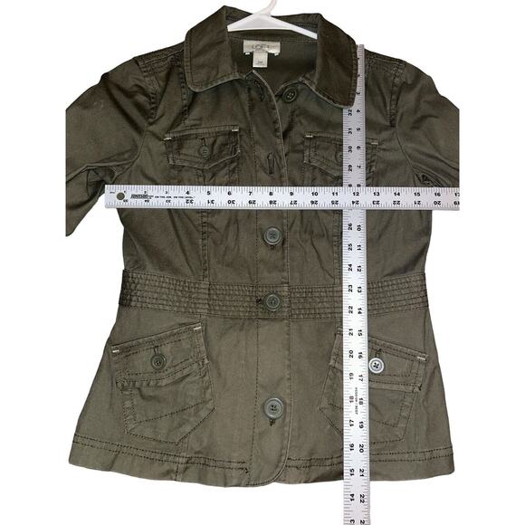 Ann Taylor Loft Green‎ Lightweight Jacket Size Petite 002 Military Style cotton - Picture 9 of 11